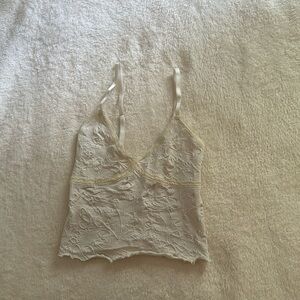 White Spagetti Strap Vintage Urban Outfitters Tank Crop Top